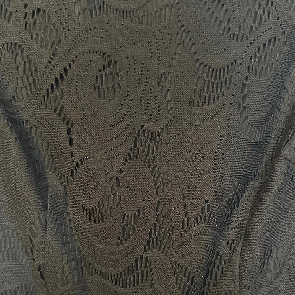 Mango Black Sleeveless Lace Mini Dress - Picture 2 of 5